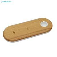 Fashion new design real wooden 10w qi wireless 3 in 1 phone charger for iphone iwatch earpod oem odm factory welcome inquiry